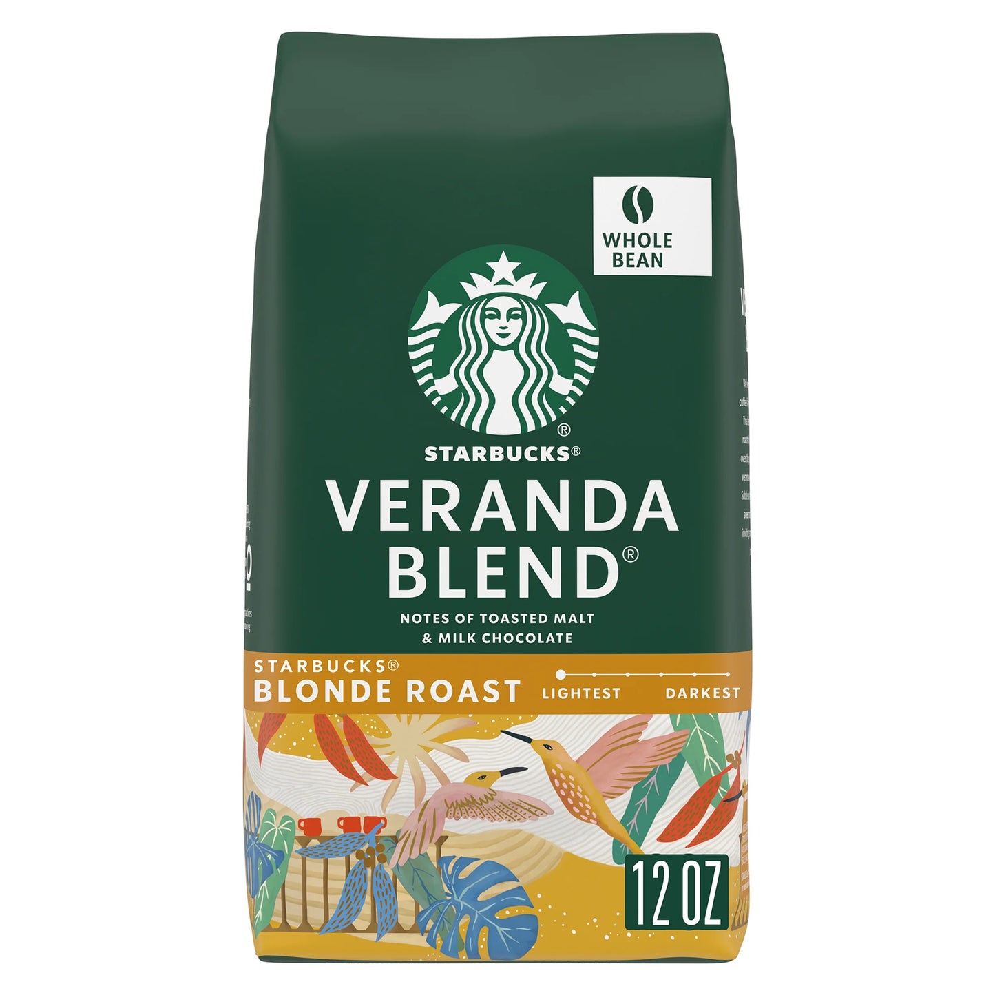 Veranda Blend, Whole Bean Coffee,  Blonde Roast, 12 Oz