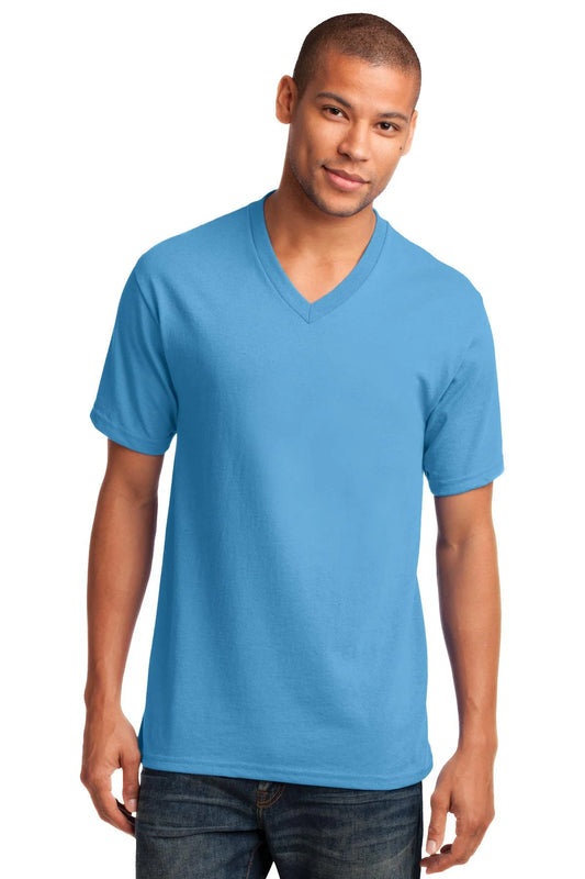 54Oz 100% Cotton V-Neck Tshirt (PC54V) Aquatic Blue, S