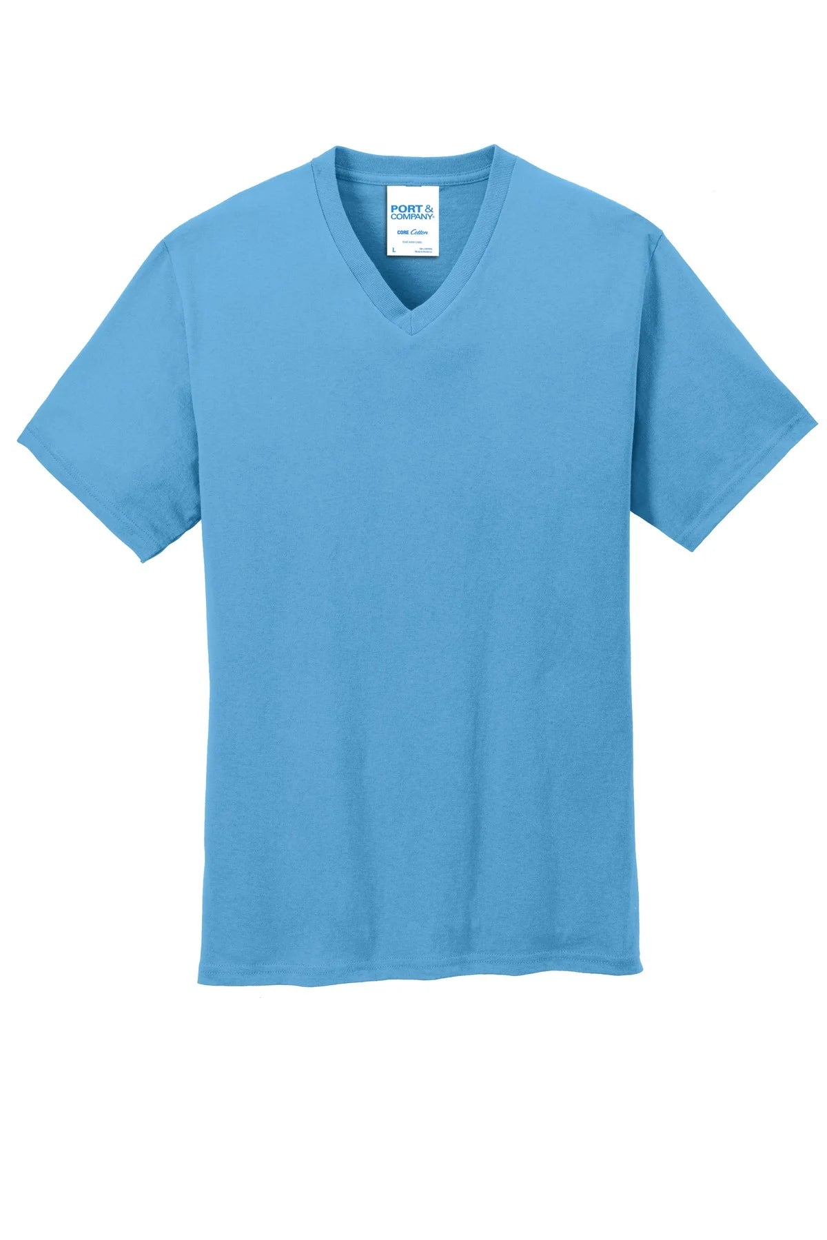 54Oz 100% Cotton V-Neck Tshirt (PC54V) Aquatic Blue, S